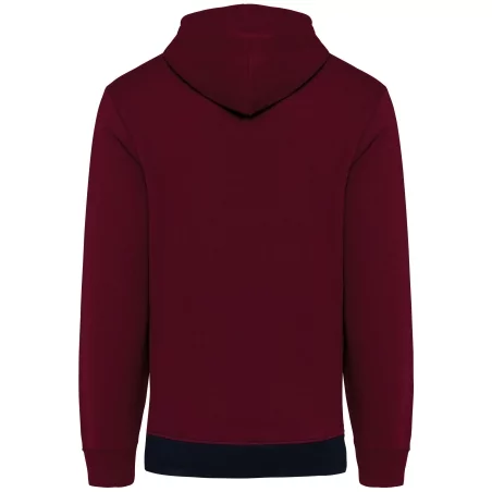 Sweat-shirt tricolore à capuche unisexe