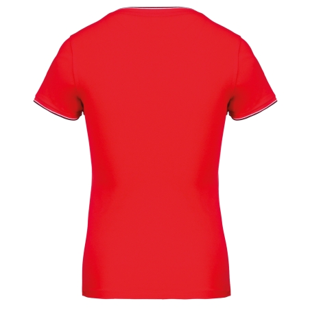 T-shirt maille piquée col V femme