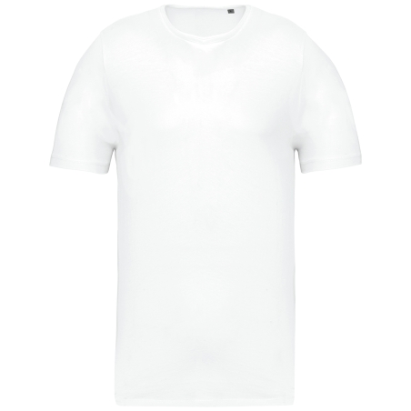 T-shirt Bio col à bords francs manches courtes homme