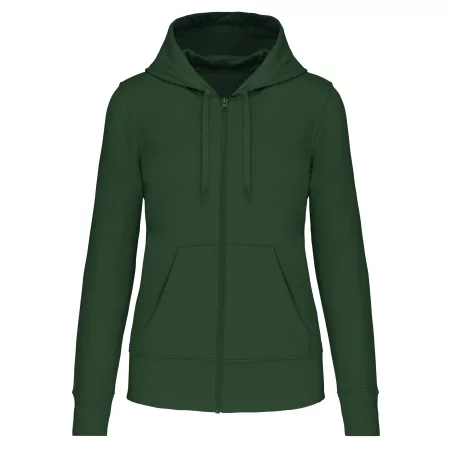 Sweat-shirt écoresponsable zippé à capuche femme