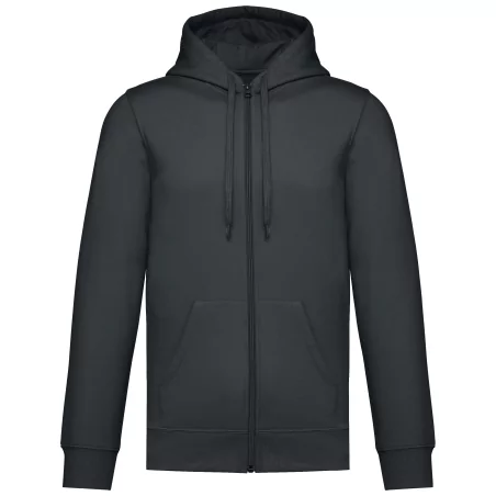 Sweat-shirt recyclé zippé à capuche unisexe