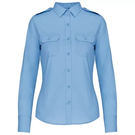 Chemise pilote manches longues femme