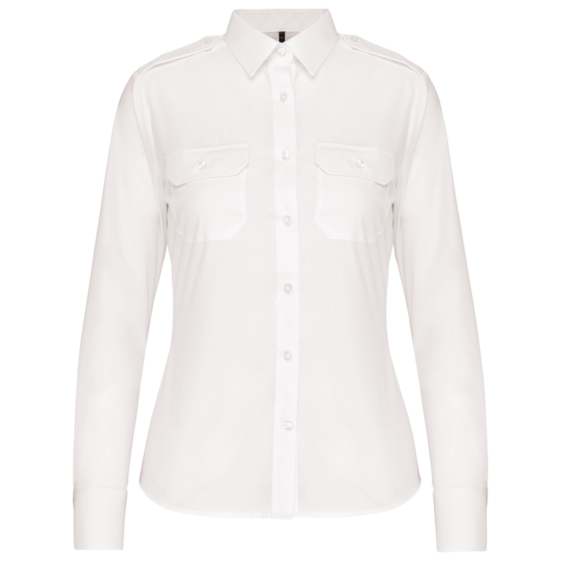 Chemise pilote manches longues femme