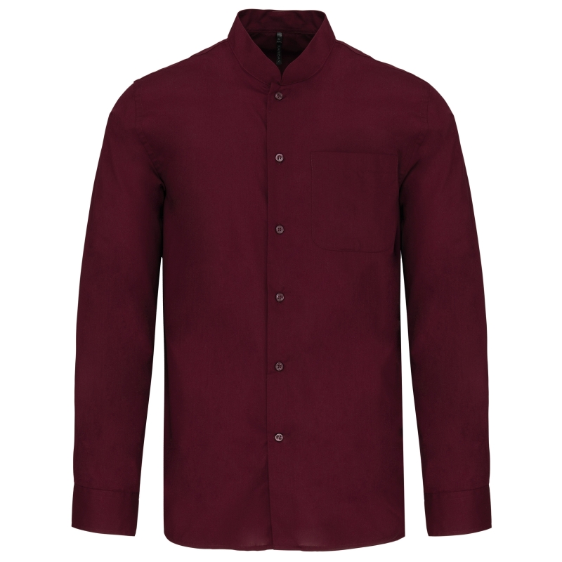 Chemise col mao manches longues