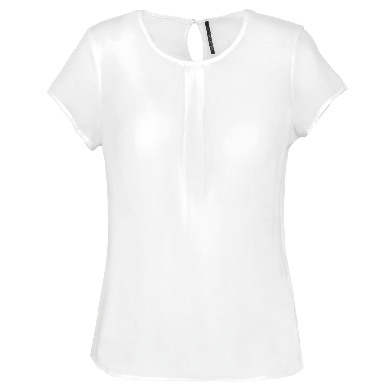 Blouse crêpe manches courtes femme