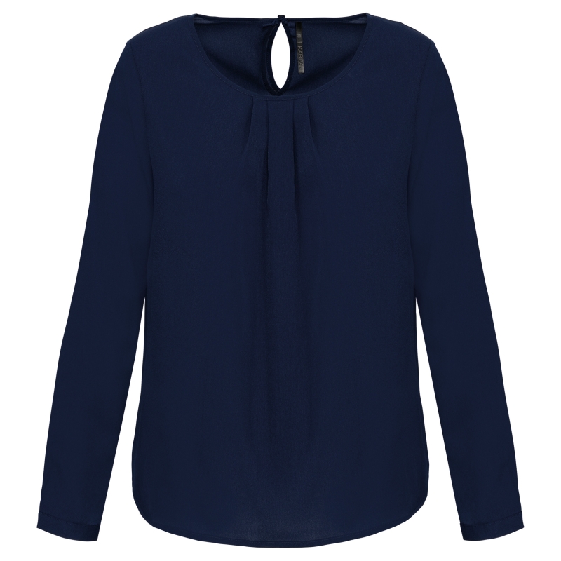 Blouse crêpe manches longues femme