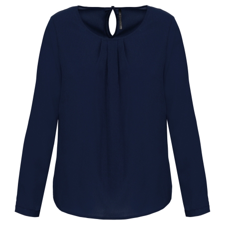 Blouse crêpe manches longues femme