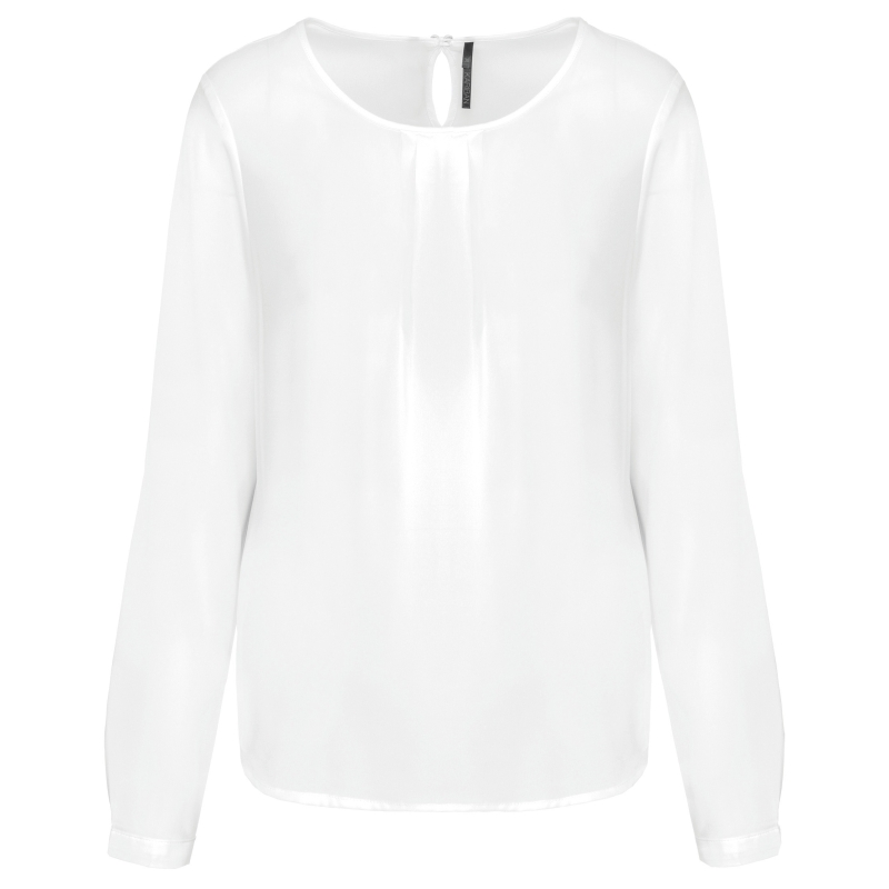 Blouse crêpe manches longues femme