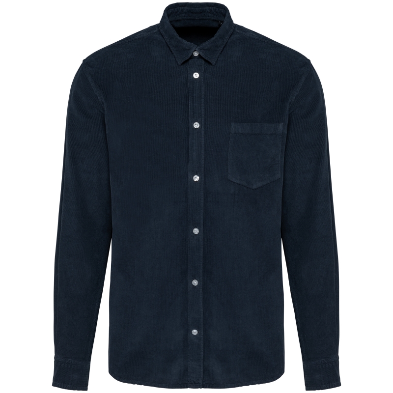 Chemise manches longues en velours homme