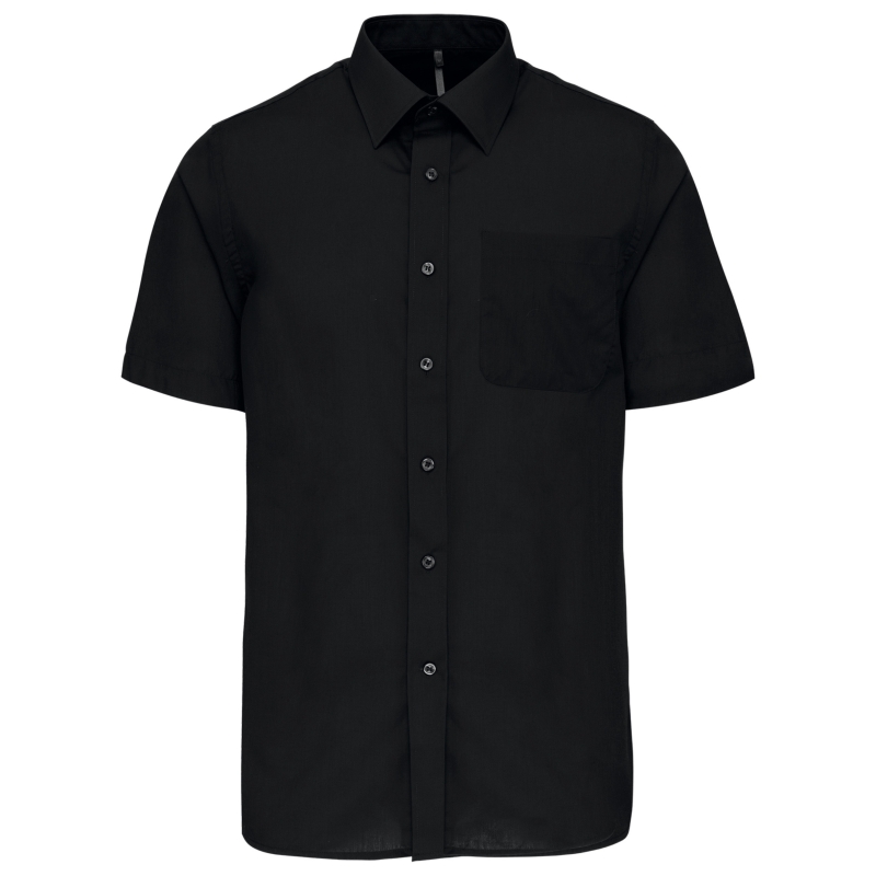 Chemise popeline polycoton manches courtes entretien facile homme