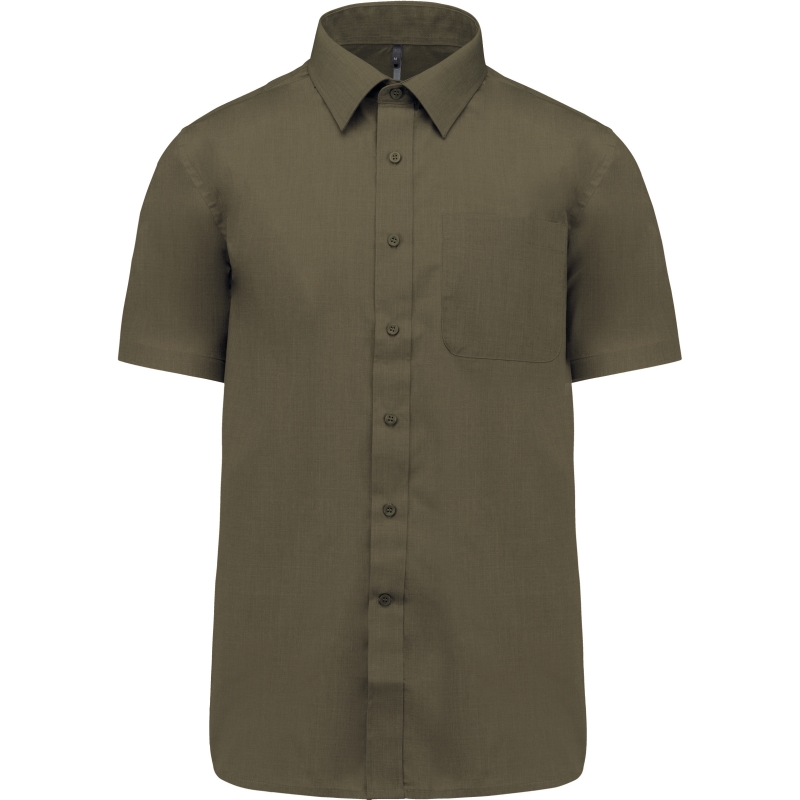 Chemise popeline polycoton manches courtes entretien facile homme