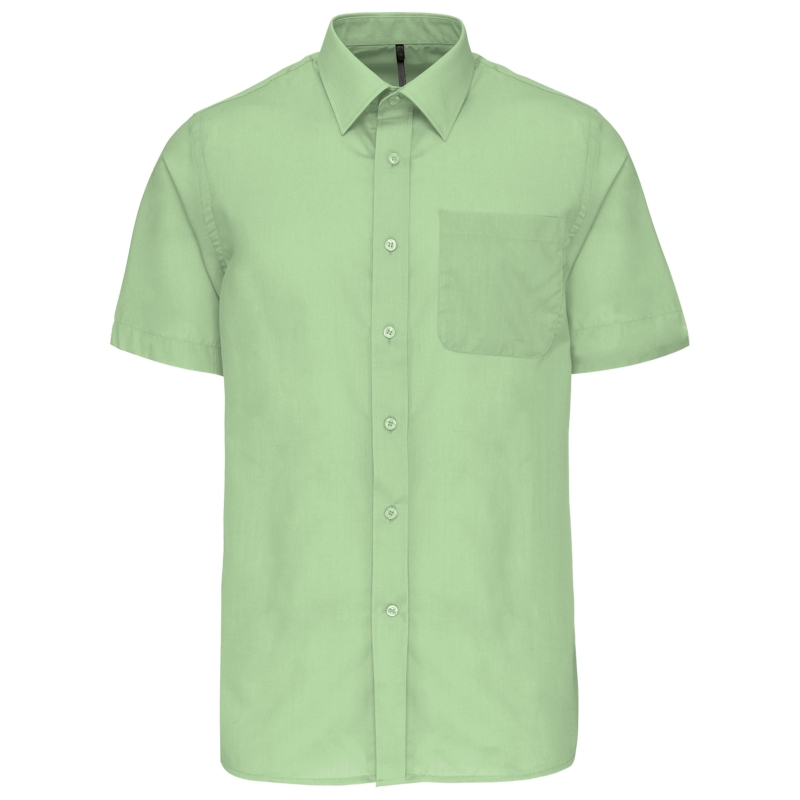 Chemise popeline polycoton manches courtes entretien facile homme