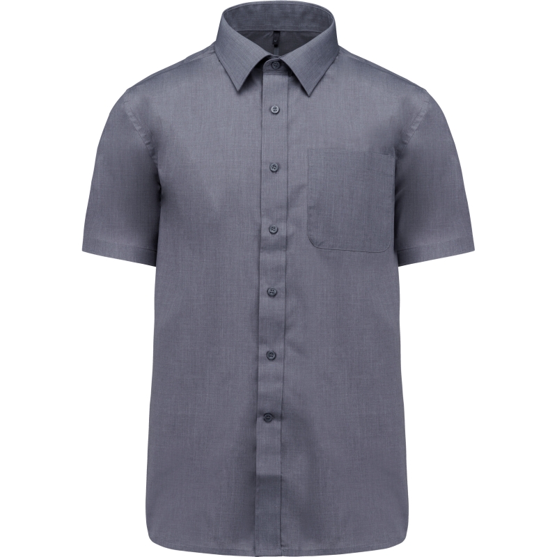 Chemise popeline polycoton manches courtes entretien facile homme