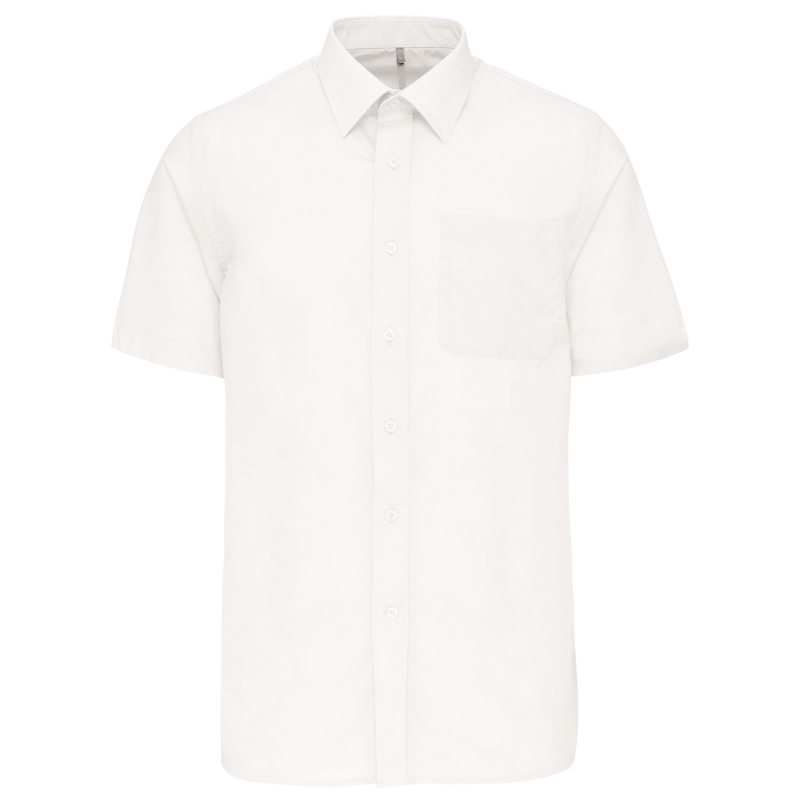 Chemise popeline polycoton manches courtes entretien facile homme