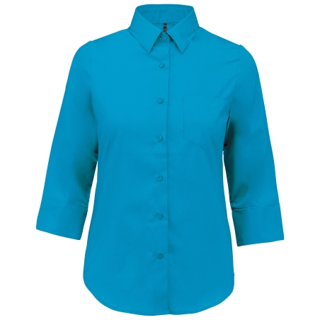 Chemise popeline polycoton manches 3/4 entretien facile femme