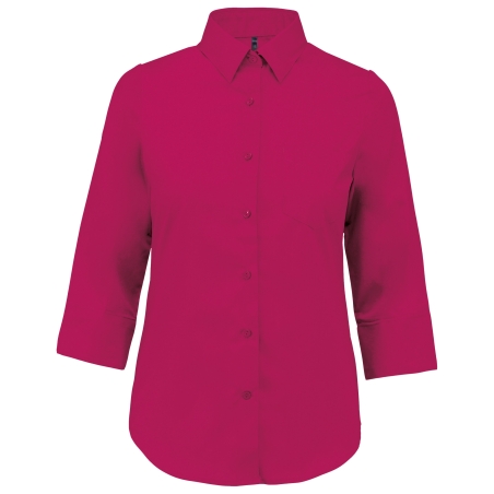 Chemise popeline polycoton manches 3/4 entretien facile femme