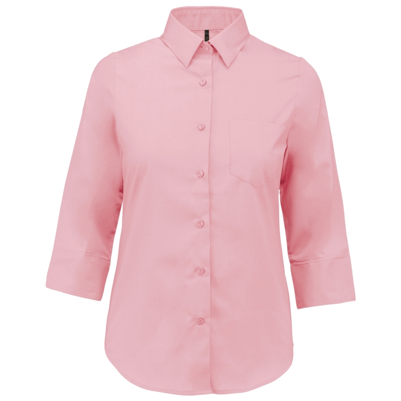 Chemise popeline polycoton manches 3/4 entretien facile femme