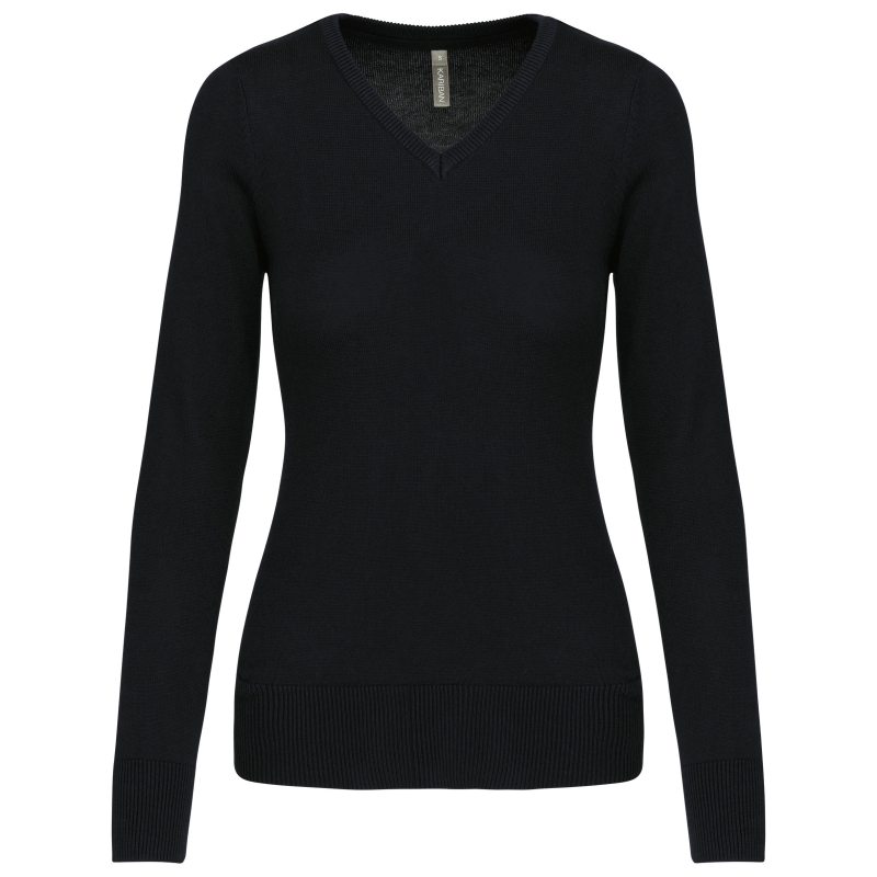 Pull col V femme