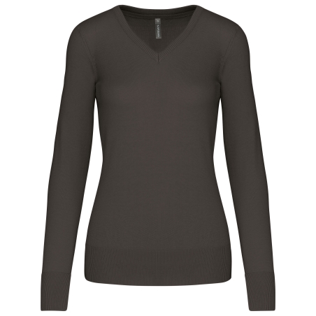 Pull col V femme