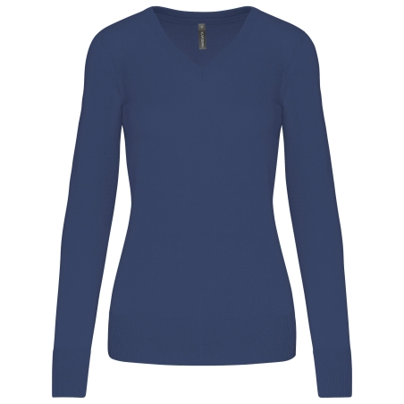 Pull col V femme