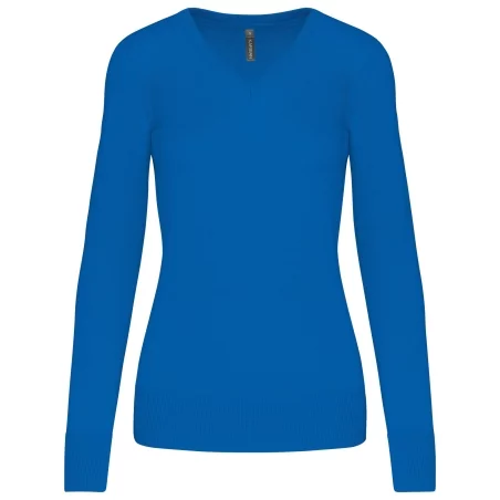Pull col V femme