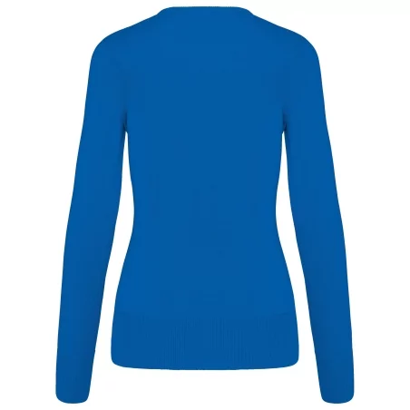Pull col V femme