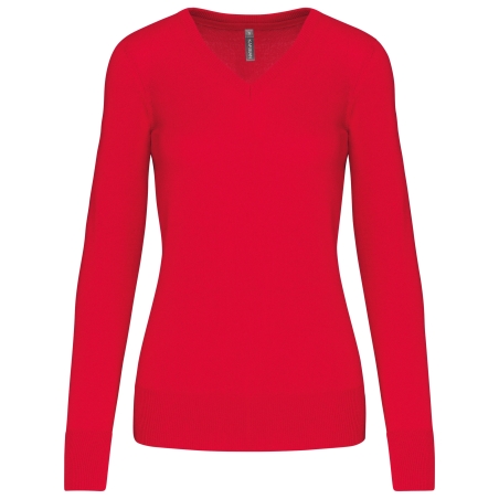 Pull col V femme