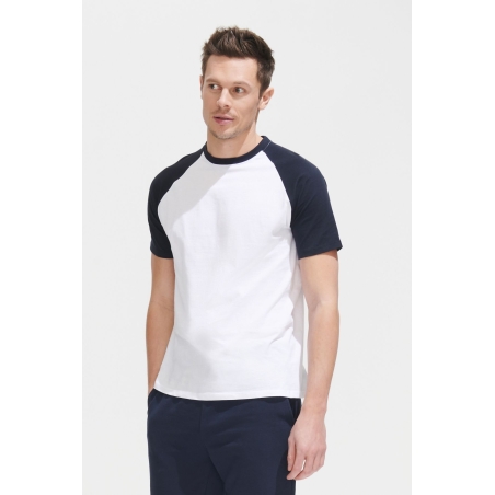 TEE-SHIRT HOMME BICOLORE MANCHES RAGLAN