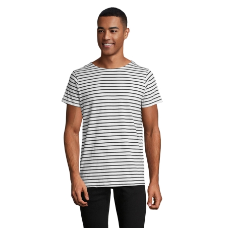 TEE-SHIRT HOMME COL ROND RAYÉ