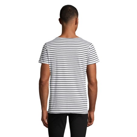 TEE-SHIRT HOMME COL ROND RAYÉ