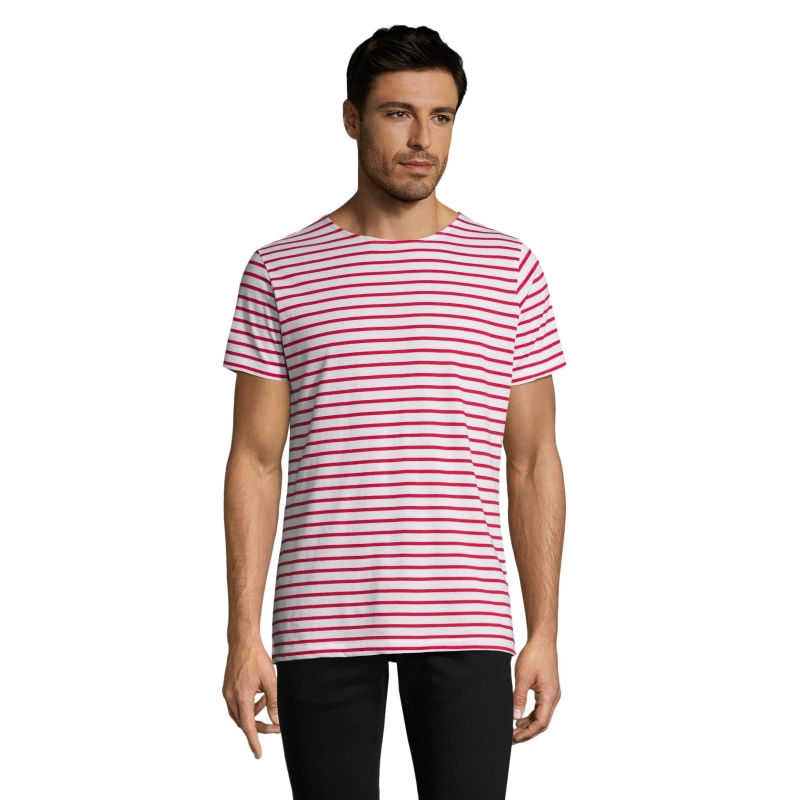 TEE-SHIRT HOMME COL ROND RAYÉ