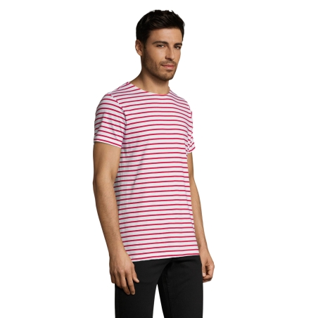 TEE-SHIRT HOMME COL ROND RAYÉ