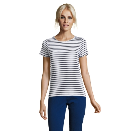 TEE-SHIRT FEMME COL ROND RAYÉ