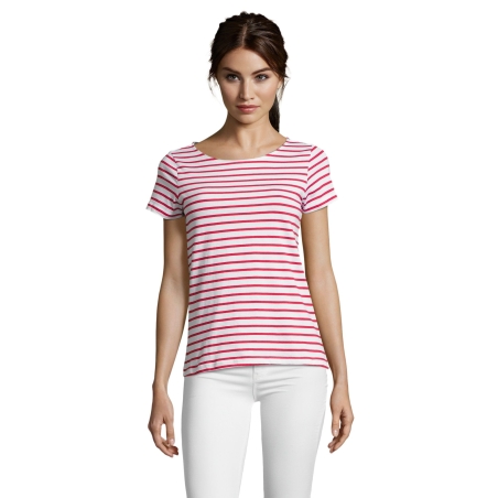 TEE-SHIRT FEMME COL ROND RAYÉ