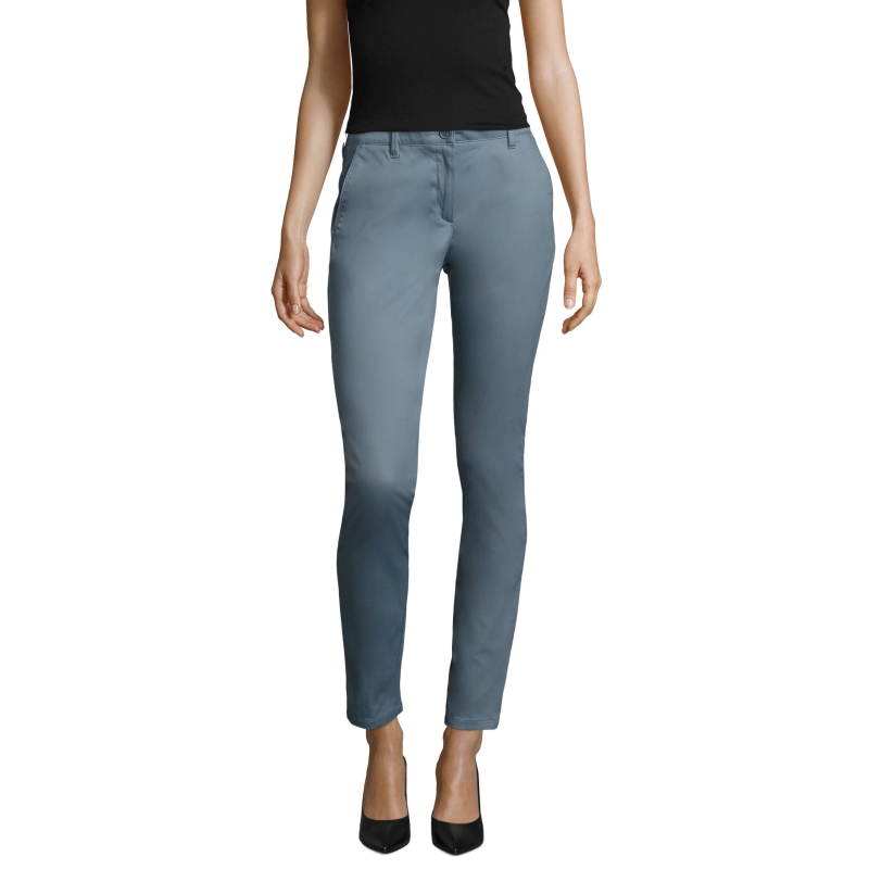 PANTALON STRETCH EN SATIN FEMME