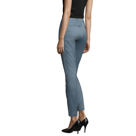 PANTALON STRETCH EN SATIN FEMME