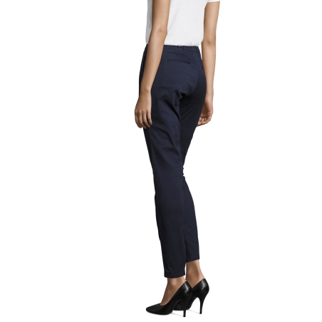 PANTALON STRETCH EN SATIN FEMME