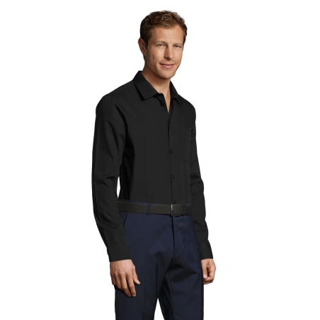 CHEMISE HOMME POPELINE MANCHES LONGUES