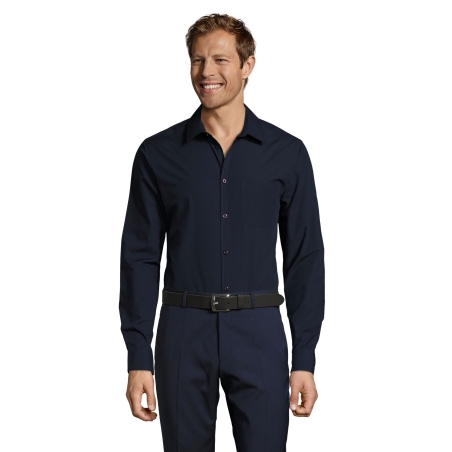 CHEMISE HOMME POPELINE MANCHES LONGUES