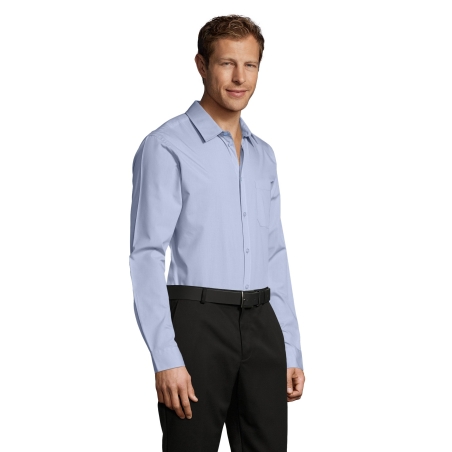 CHEMISE HOMME POPELINE MANCHES LONGUES