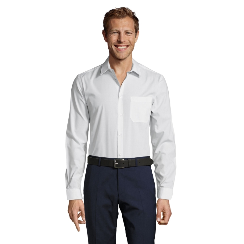 CHEMISE HOMME POPELINE MANCHES LONGUES