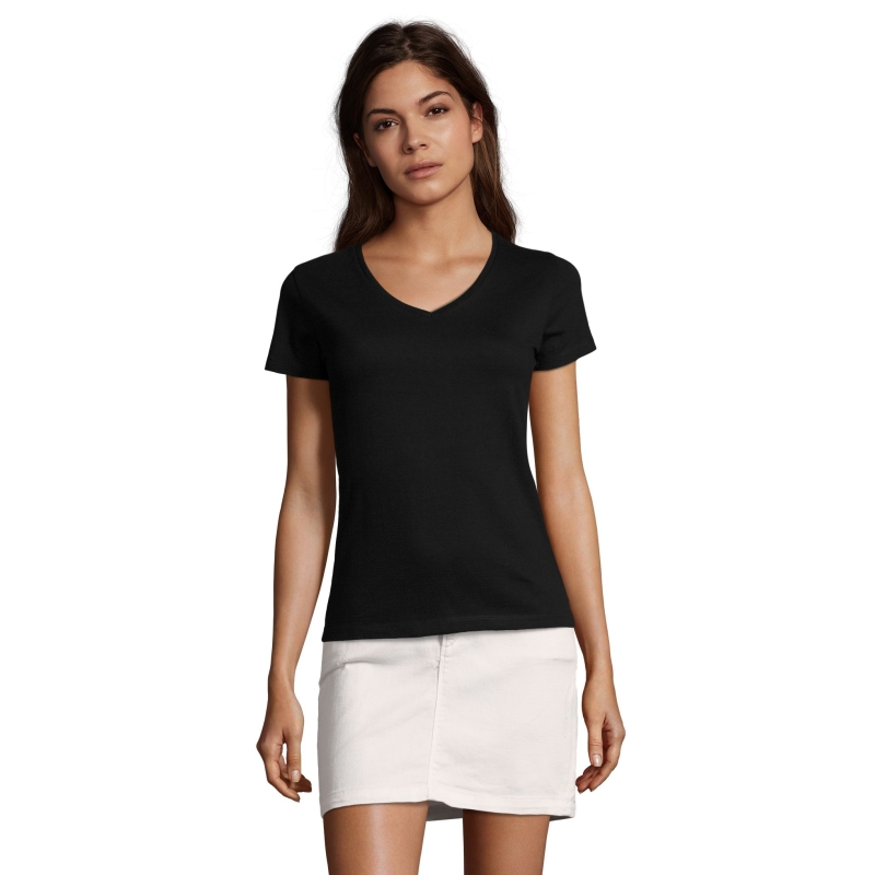 TEE-SHIRT FEMME COL “V”