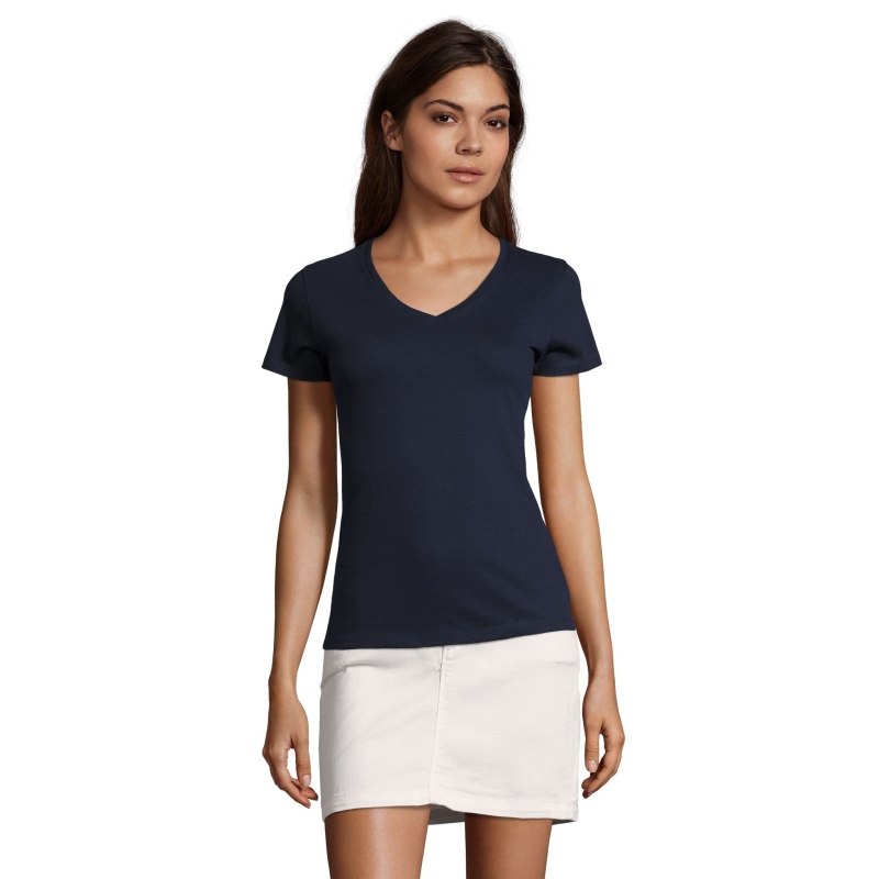 TEE-SHIRT FEMME COL “V”