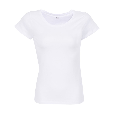 TEE-SHIRT FEMME COUPE COUSU MANCHES COURTES