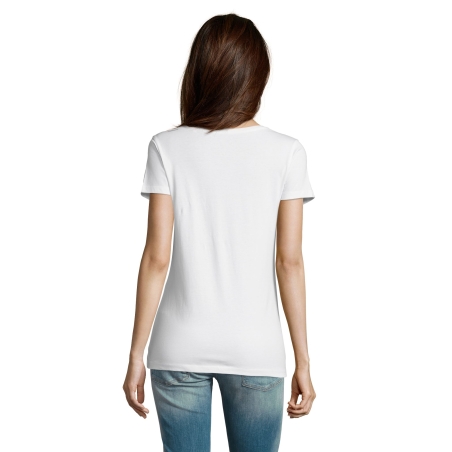 TEE-SHIRT FEMME COUPE COUSU MANCHES COURTES