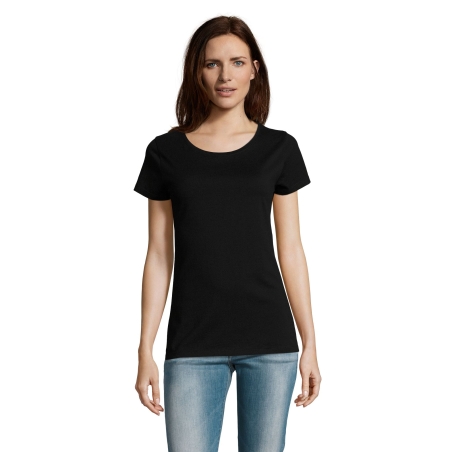 TEE-SHIRT FEMME COUPE COUSU MANCHES COURTES