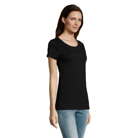 TEE-SHIRT FEMME COUPE COUSU MANCHES COURTES