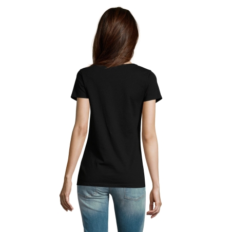 TEE-SHIRT FEMME COUPE COUSU MANCHES COURTES