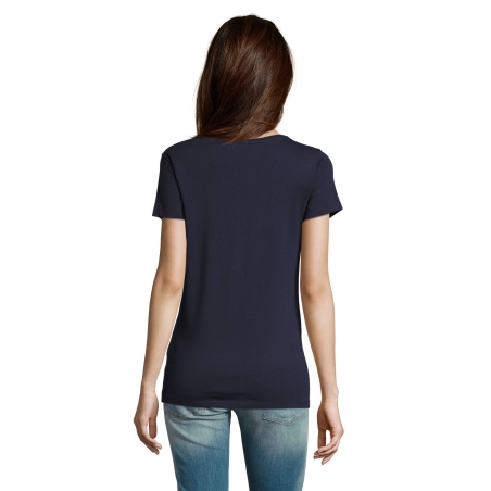 TEE-SHIRT FEMME COUPE COUSU MANCHES COURTES