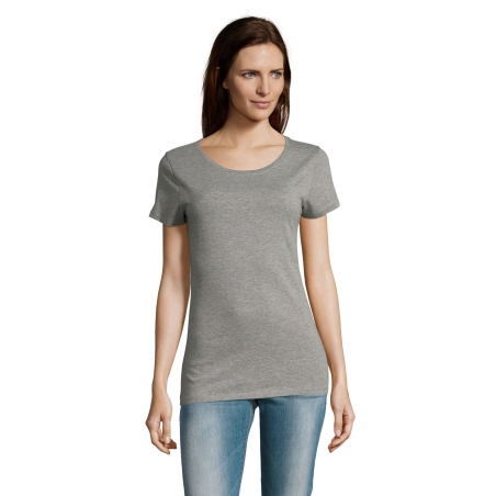 TEE-SHIRT FEMME COUPE COUSU MANCHES COURTES